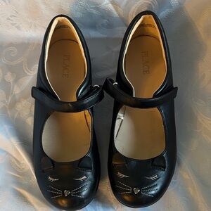 Place Black Cat Face Kids Dress Shoes